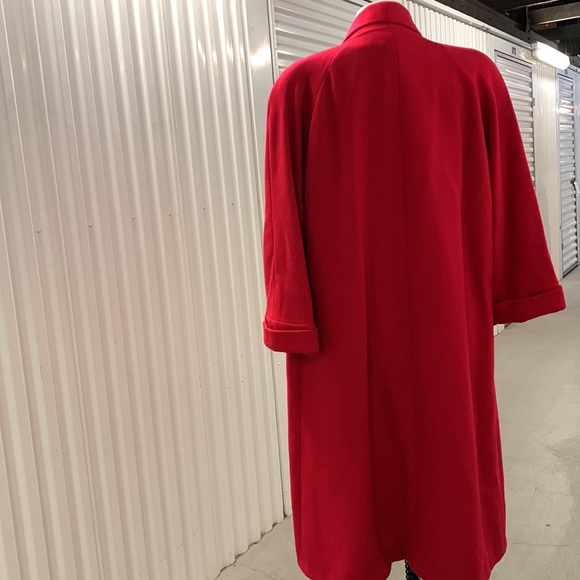 Women red full length coat - Picture 3 of 6